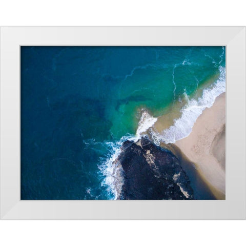 Hawaii View I White Modern Wood Framed Art Print by Mead, Adam