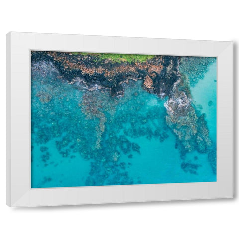 Hawaii View IV White Modern Wood Framed Art Print by Mead, Adam