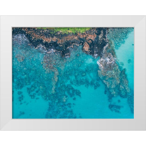 Hawaii View IV White Modern Wood Framed Art Print by Mead, Adam