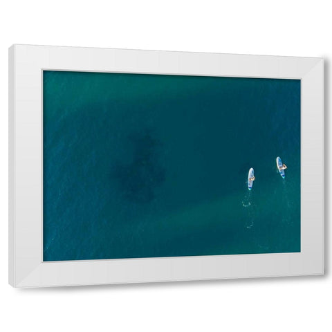 Hawaii View V White Modern Wood Framed Art Print by Mead, Adam