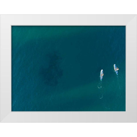 Hawaii View V White Modern Wood Framed Art Print by Mead, Adam