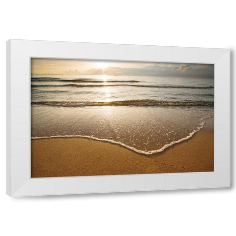 First Landing-Sea I White Modern Wood Framed Art Print by Mead, Adam