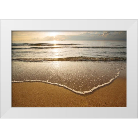 First Landing-Sea I White Modern Wood Framed Art Print by Mead, Adam