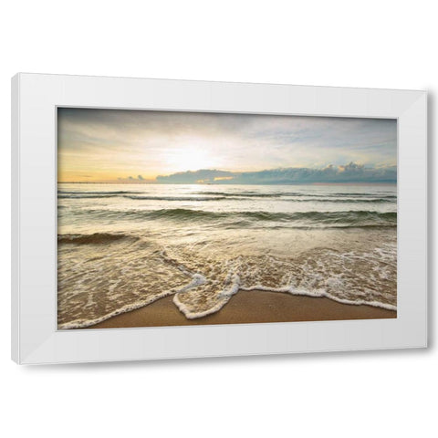 First Landing-Sea II White Modern Wood Framed Art Print by Mead, Adam