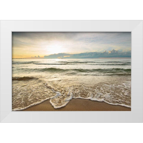 First Landing-Sea II White Modern Wood Framed Art Print by Mead, Adam