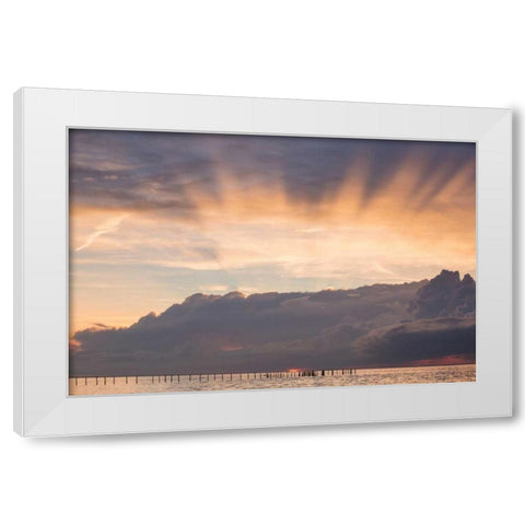 First Landing-Sea III White Modern Wood Framed Art Print by Mead, Adam