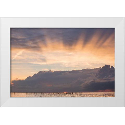 First Landing-Sea III White Modern Wood Framed Art Print by Mead, Adam
