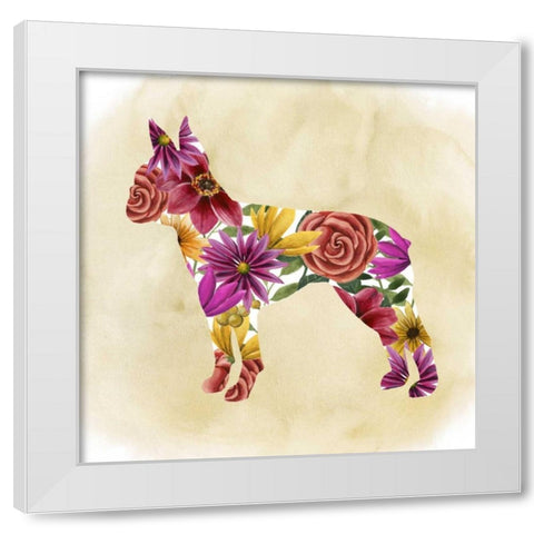 Flower Power Pup II White Modern Wood Framed Art Print by Popp, Grace