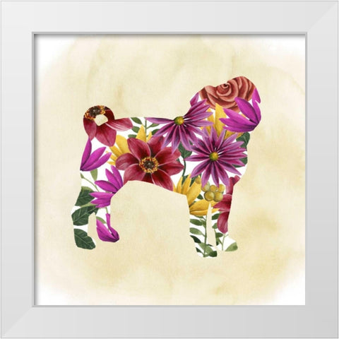 Flower Power Pup III White Modern Wood Framed Art Print by Popp, Grace