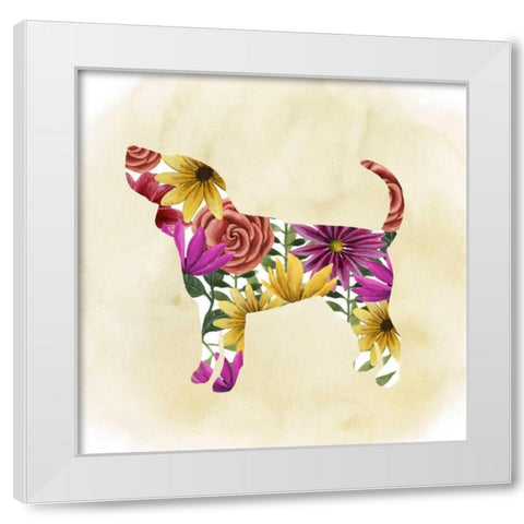 Flower Power Pup IV White Modern Wood Framed Art Print by Popp, Grace