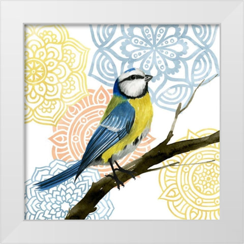 Mandala Bird I White Modern Wood Framed Art Print by Popp, Grace