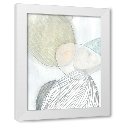 Sea Pebbles I White Modern Wood Framed Art Print by Vess, June Erica