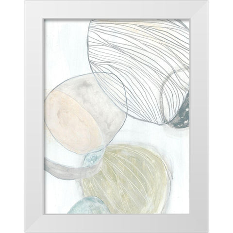 Sea Pebbles II White Modern Wood Framed Art Print by Vess, June Erica