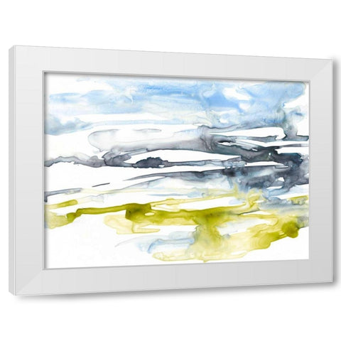 Sweeping Fields I White Modern Wood Framed Art Print by Goldberger, Jennifer