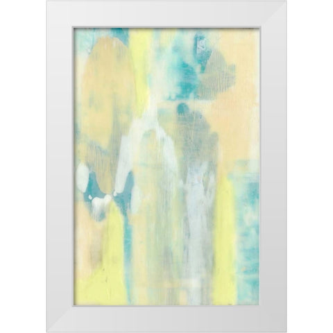 Turquoise Transparency II White Modern Wood Framed Art Print by Goldberger, Jennifer
