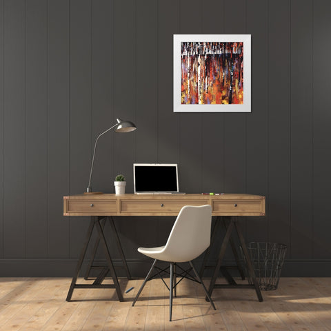 Into The Woods Again White Modern Wood Framed Art Print by Edmunds, Sydney