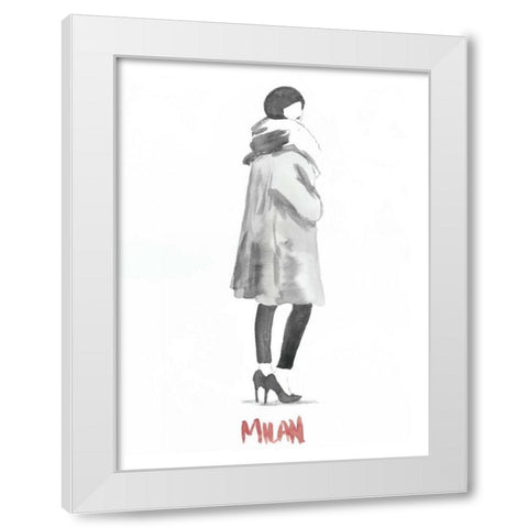 Fashion Week Sketch II White Modern Wood Framed Art Print by McCavitt, Naomi