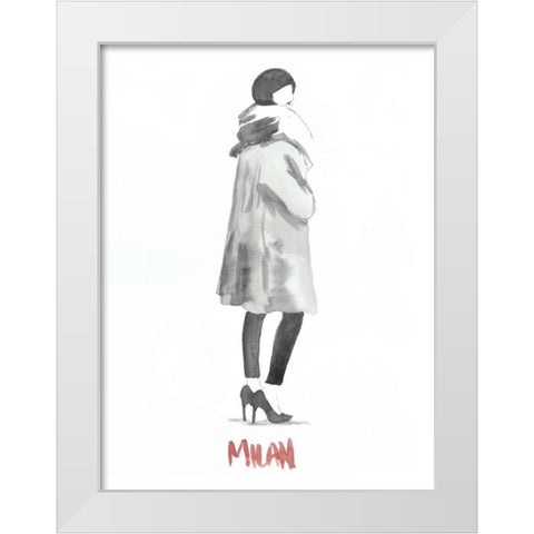 Fashion Week Sketch II White Modern Wood Framed Art Print by McCavitt, Naomi