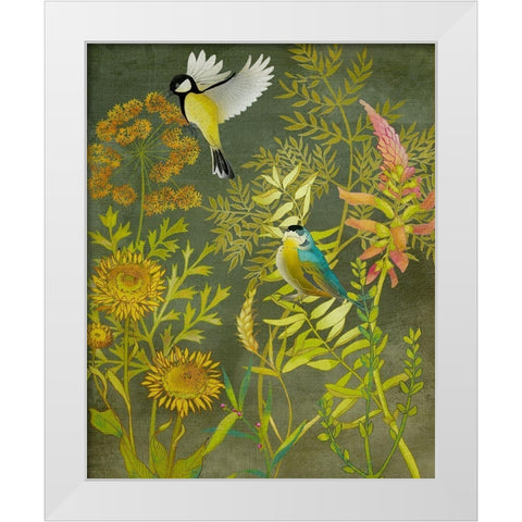 UA CH Birding I White Modern Wood Framed Art Print by Zarris, Chariklia