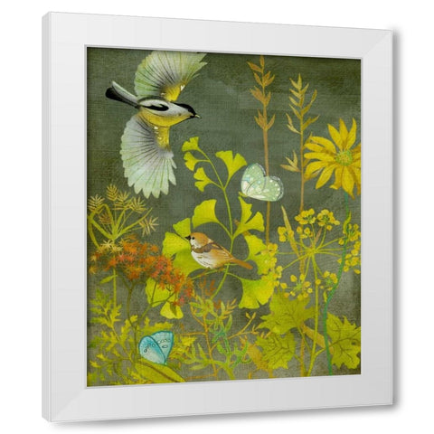 Birding II White Modern Wood Framed Art Print by Zarris, Chariklia