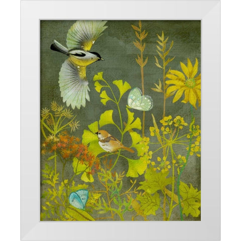 Birding II White Modern Wood Framed Art Print by Zarris, Chariklia