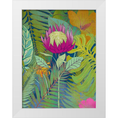 Tropical Tapestry I White Modern Wood Framed Art Print by Zarris, Chariklia