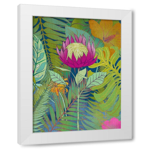 Tropical Tapestry I White Modern Wood Framed Art Print by Zarris, Chariklia