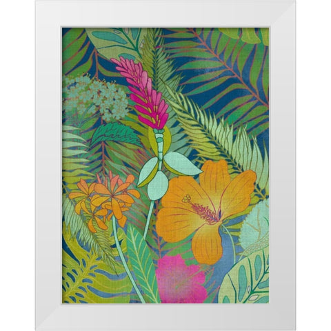 Tropical Tapestry II White Modern Wood Framed Art Print by Zarris, Chariklia