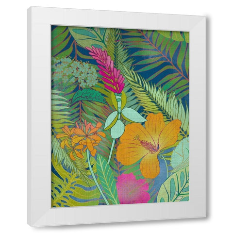 Tropical Tapestry II White Modern Wood Framed Art Print by Zarris, Chariklia