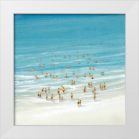 Ocean Swim I White Modern Wood Framed Art Print by OToole, Tim