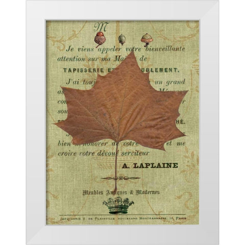 Autumn Leaf II White Modern Wood Framed Art Print by Lloyd, Sandy