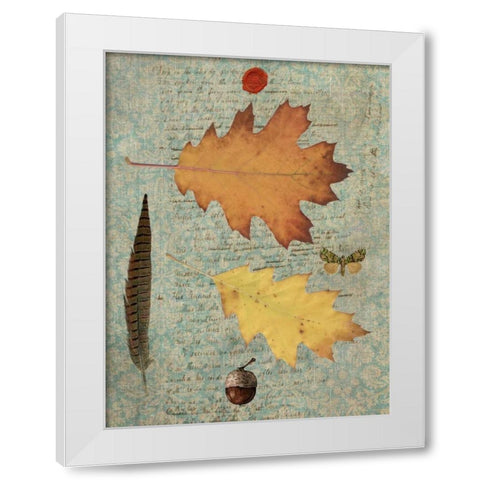 Autumn Leaf III White Modern Wood Framed Art Print by Lloyd, Sandy