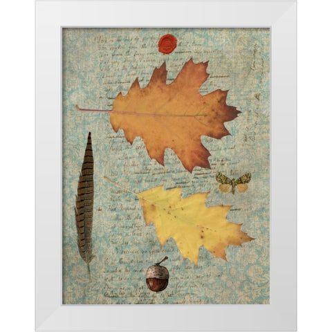 Autumn Leaf III White Modern Wood Framed Art Print by Lloyd, Sandy
