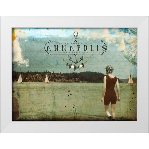 Annapolis White Modern Wood Framed Art Print by Lloyd, Sandy