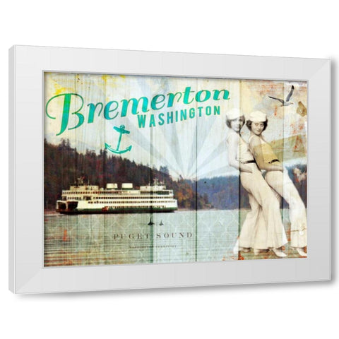 Bremerton Girls White Modern Wood Framed Art Print by Lloyd, Sandy