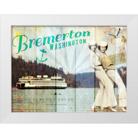 Bremerton Girls White Modern Wood Framed Art Print by Lloyd, Sandy