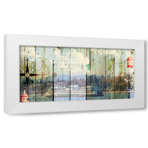 Puget Sound White Modern Wood Framed Art Print by Lloyd, Sandy