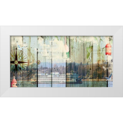 Puget Sound White Modern Wood Framed Art Print by Lloyd, Sandy
