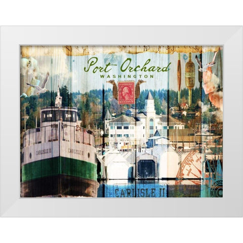 Taste of Port Orchard White Modern Wood Framed Art Print by Lloyd, Sandy