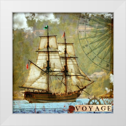 Voyage White Modern Wood Framed Art Print by Lloyd, Sandy