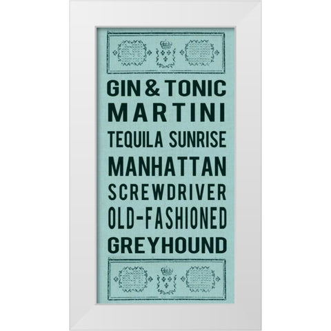 Cocktails White Modern Wood Framed Art Print by Lloyd, Sandy