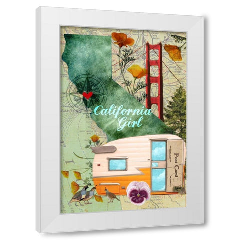 CA Girl White Modern Wood Framed Art Print by Lloyd, Sandy