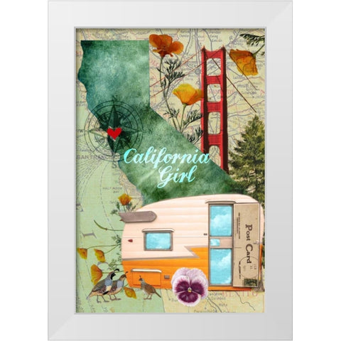 CA Girl White Modern Wood Framed Art Print by Lloyd, Sandy