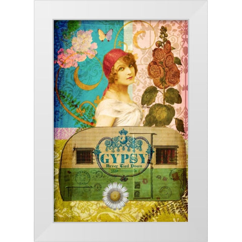 Never Tied Down White Modern Wood Framed Art Print by Lloyd, Sandy