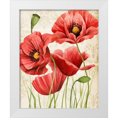 Poised Poppy I White Modern Wood Framed Art Print by Popp, Grace