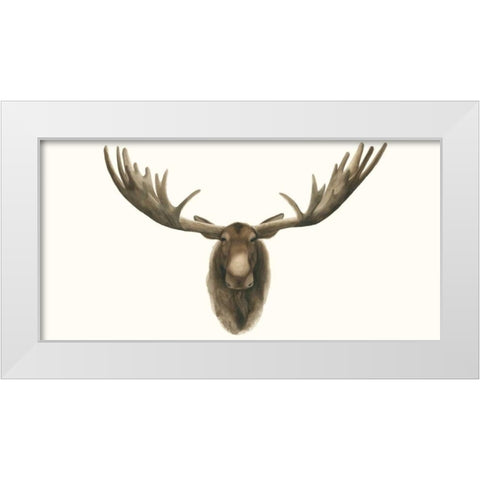 Moose Bust White Modern Wood Framed Art Print by Popp, Grace