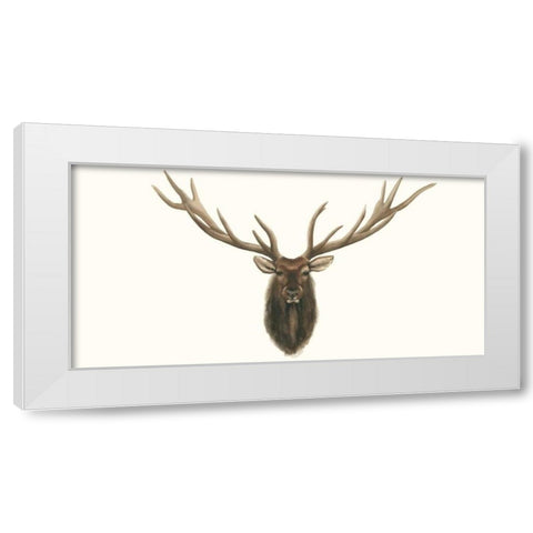 Elk Bust White Modern Wood Framed Art Print by Popp, Grace
