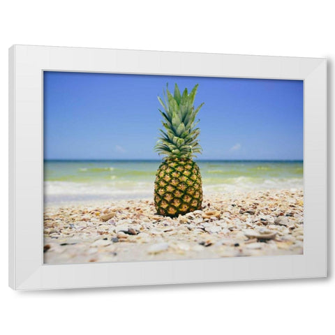 South Florida Pineapple II White Modern Wood Framed Art Print by Mead, Adam