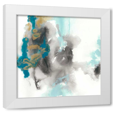 Cerulean Mirage II White Modern Wood Framed Art Print by Vess, June Erica