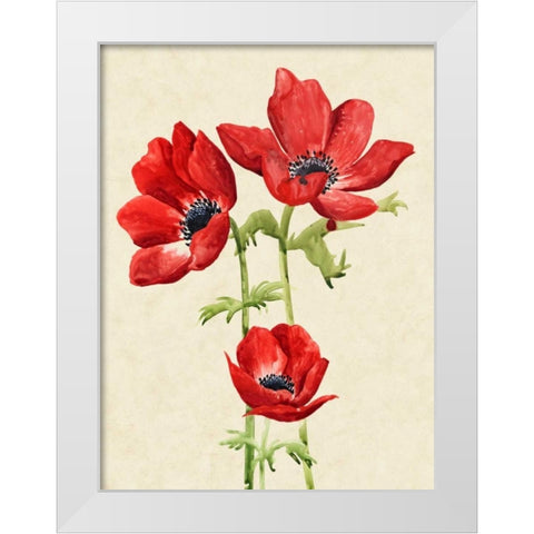 Heirloom Anemones I White Modern Wood Framed Art Print by Popp, Grace
